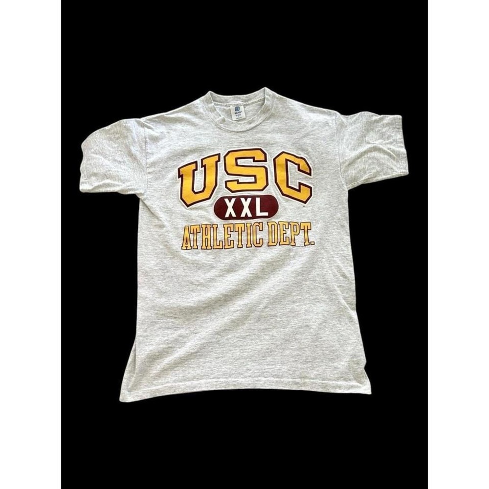 90's USC Athletic Department Vintage T Shirt Made in USA Sz Large Belton Tag Y2K